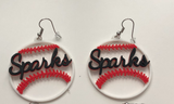 3 color baseball or softball earrings